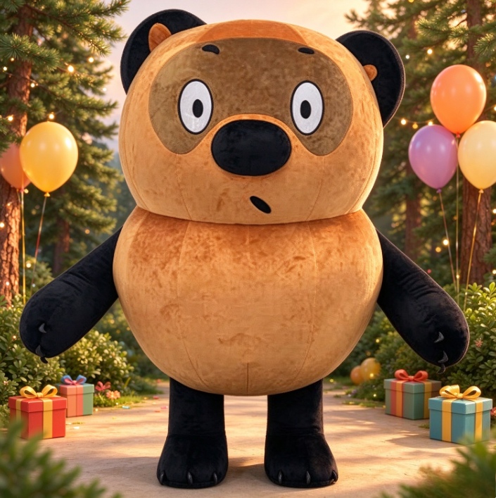 Suits - Bruin Zwart Beer Opblaasbaar Mascottekostuum Volledig