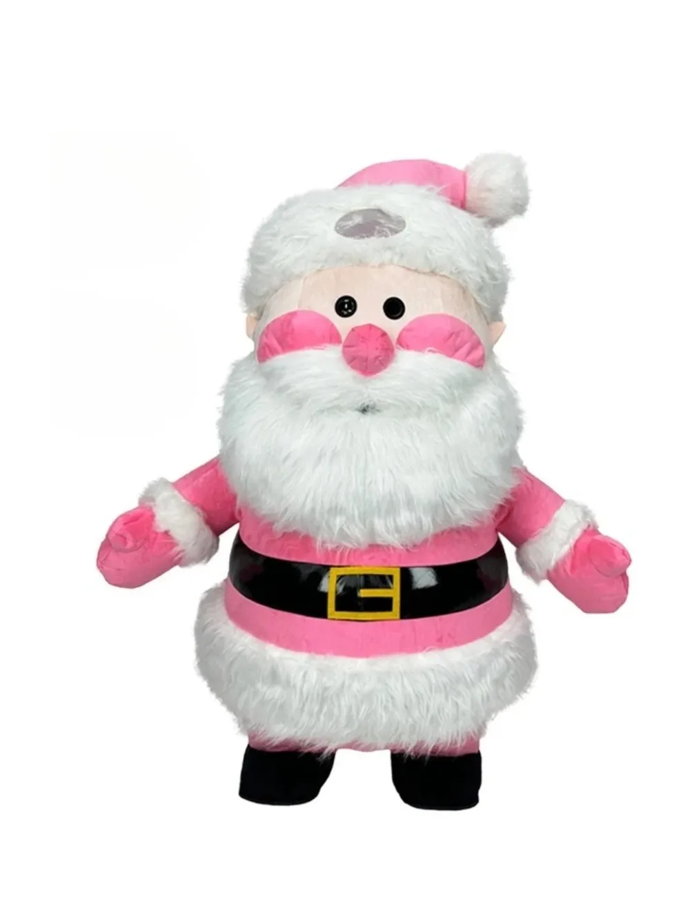 Roze opblaasbaar kerstmankostu - Suits recensie en prijs